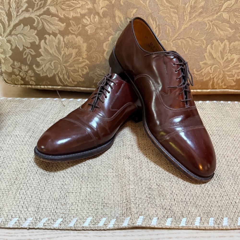 Johnston & Murphy Optima Oxford 10.5 C Burgundy Leather Cap Toe Made in USA